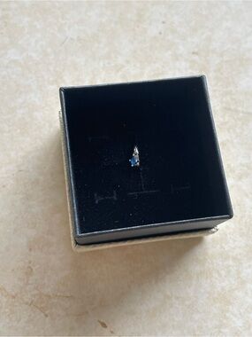 Blue Crystal Rook Piercing